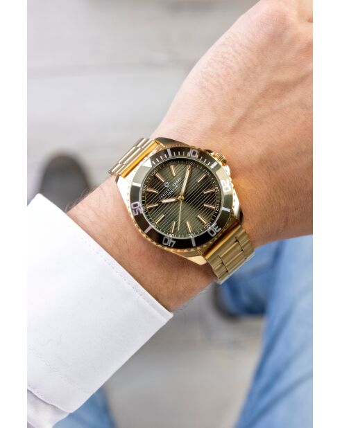 Montre homme en acier dorée