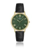 Montre homme en cuir dorée