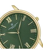 Montre homme en cuir dorée