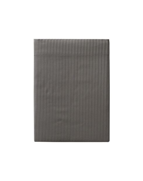 Grand Hôtel - Drap plat unie en satin de coton gris zinc