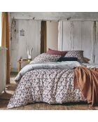 Murmure - Drap plat imprimé en percale de coton violet