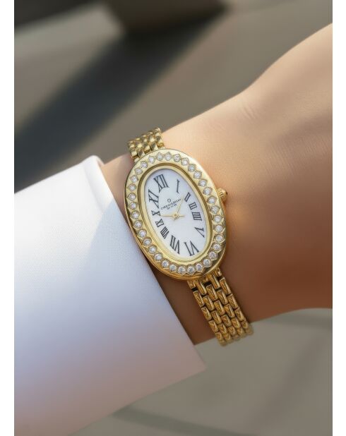 Horloge van goudkleurig staal voor dames