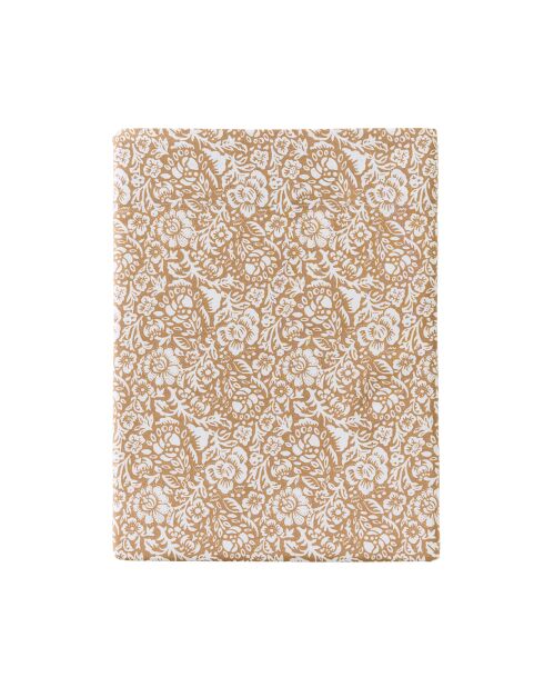 Jaipur - Drap plat imprimé en percale de coton marron