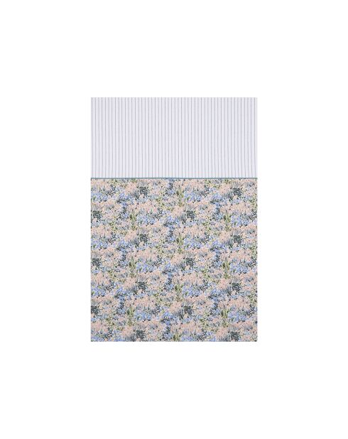 Bosquet - Drap plat imprimé en percale de coton bleu