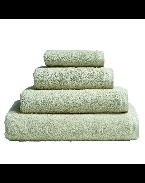 Aqua - Serviette de bain unie en coton seigle - 55x100 cm