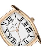 Montre femme en cuir rose doré/noir