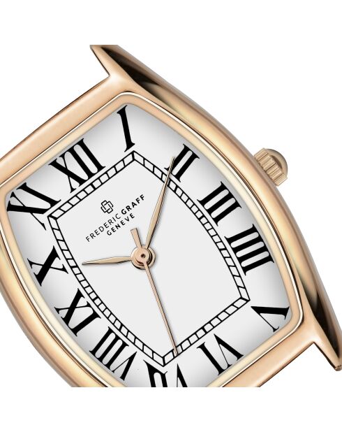 Montre femme en cuir rose doré/noir