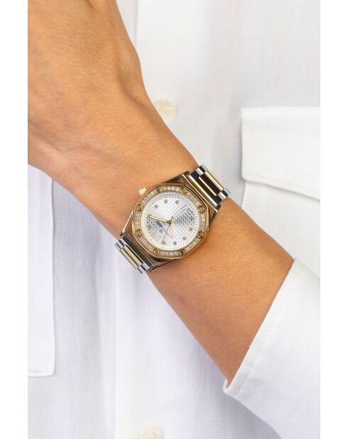 Montre femme en acier doré/argenté