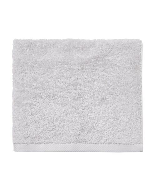 Aqua - Serviette invitée unie en coton gris - 30x50 cm