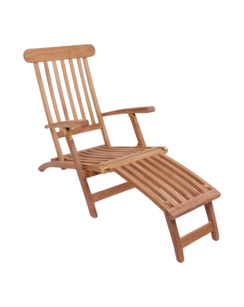 Chaise longue en teck Arrecife naturel - 150x60x95 cm