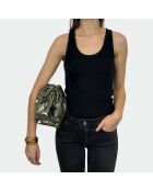 Große glänzende Militärtasche aus weichem Leder, 31 x 20 cm