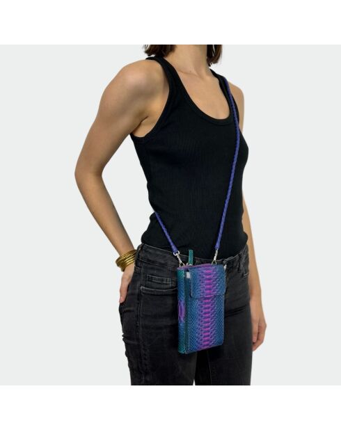 Pochette Meghan Syren in pitone - 17,5 x 10 cm