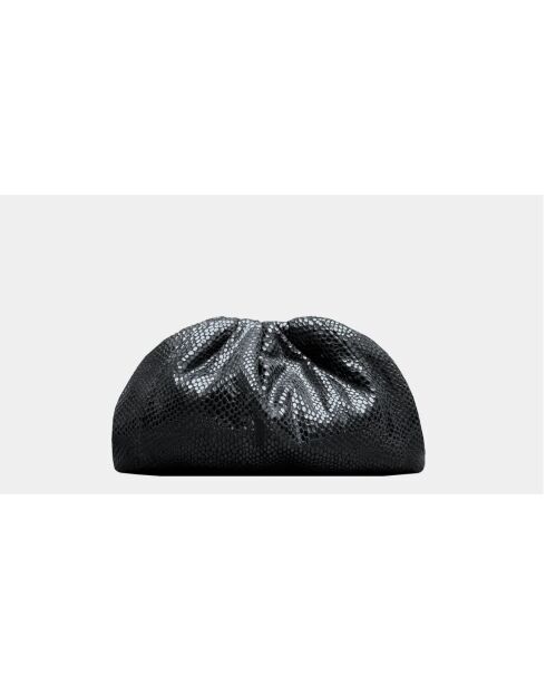Pochette souple en cuir Big Shiny Black Glitters - 31 x 20 cm