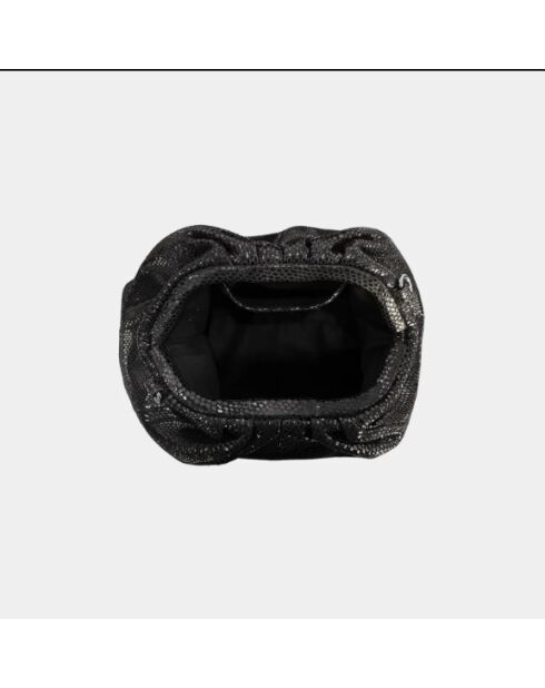 Pochette souple en cuir Big Shiny Black Glitters - 31 x 20 cm