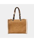 Giorgio Velvet Tabac tas van nubuck en schapenvacht - 30,5 x 40 cm