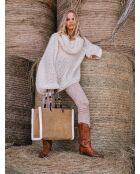 Giorgio Velvet Tabac tas van nubuck en schapenvacht - 30,5 x 40 cm