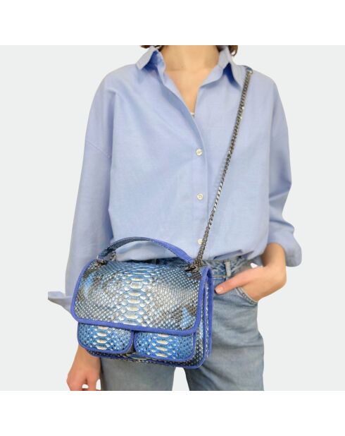 Bolso de pitón Theresa Jeans - 23,5 x 17 cm