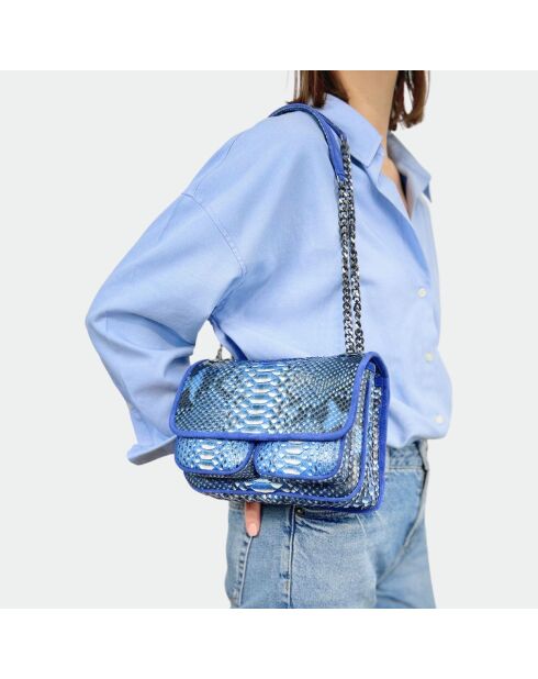 Bolso de pitón Theresa Jeans - 23,5 x 17 cm