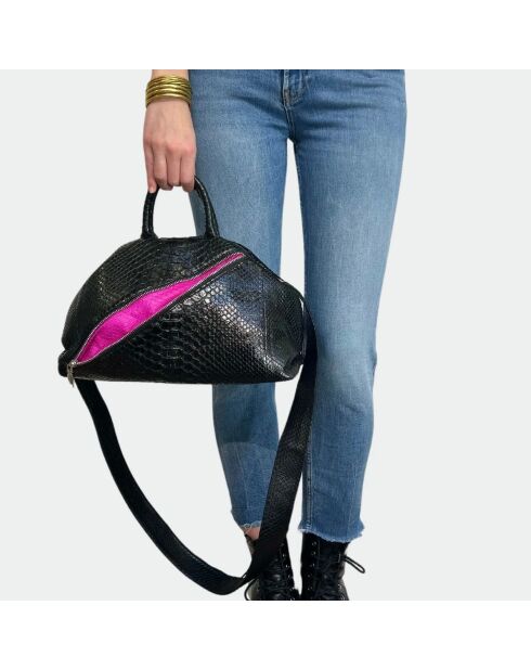 Weiche Pythonledertasche mit Jade-Reveal-Innenfutter aus Baumwolle, 35 x 22 cm