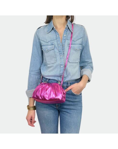 Pochette in morbida pelle rosa brillante per bambini - 23 x 18 cm