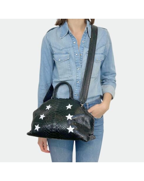 Bolsa suave Python con forro interior de algodón Estrella negra jade - 35 x 22 cm