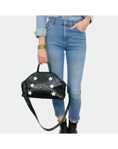 Bolsa suave Python con forro interior de algodón Estrella negra jade - 35 x 22 cm