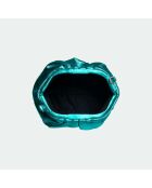 Pochette Big Shiny Blue in morbida pelle - 31 x 20 cm