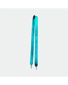 Pochette Big Shiny Blue in morbida pelle - 31 x 20 cm