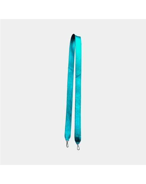 Pochette Big Shiny Blue in morbida pelle - 31 x 20 cm