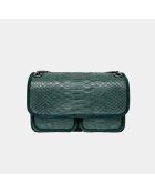 Sac en python Theresa green - 23,5 x 17 cm