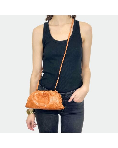 Weicher Babybeutel aus Pythonleder, 23 x 18 cm, Orange