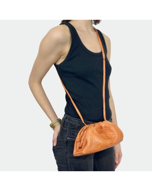 Weicher Babybeutel aus Pythonleder, 23 x 18 cm, Orange