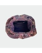 Großer weicher Beutel aus violettem Pythonleder - 31 x 20 cm