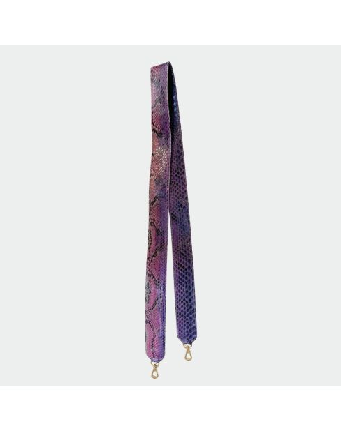 Großer weicher Beutel aus violettem Pythonleder - 31 x 20 cm