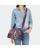 Großer weicher Beutel aus violettem Pythonleder - 31 x 20 cm