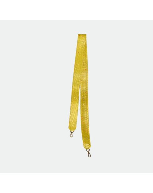 Grande custodia morbida in pitone verniciato giallo, 31 x 20 cm