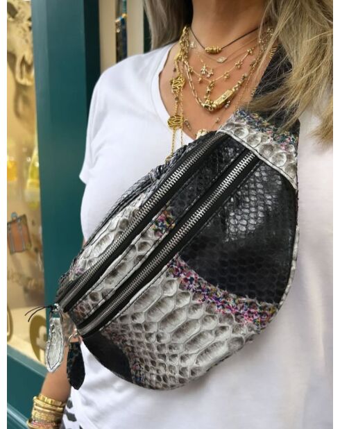 Mike Moon Pythonbanane mit Baumwoll-Innenfutter - 34,5 x 14,5 cm