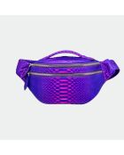 Banane en python avec doublure intérieure en coton Mike Iris - 34,5 x 14,5 cm