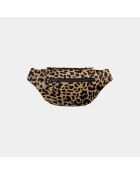 Banana de piel de becerro con estampado de leopardo y forro interior de algodón. Mike Leopard - 34,5 x 14,5 cm