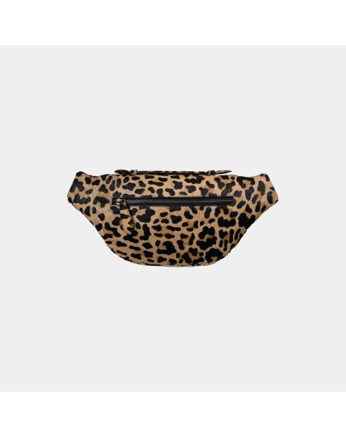 Banaan van kalfsleer met luipaardprint en katoenen binnenvoering. Mike Leopard - 34,5 x 14,5 cm