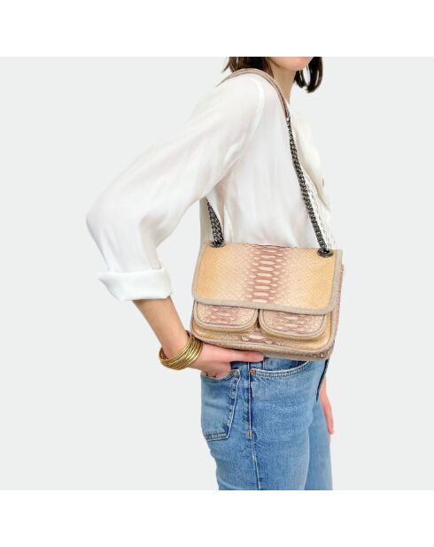 Theresa Macchiato Python-Tasche - 23,5 x 17 cm