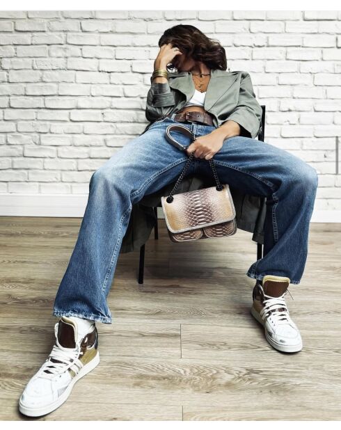 Theresa Macchiato Python-Tasche - 23,5 x 17 cm