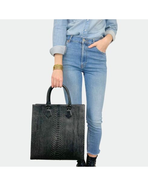 Fred Schwarze Python-Tasche - 36 x 37,5 cm