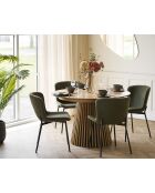 Ensemble de salle à manger Osaka et Maceda Table et 4 chaises - 120/59x120/48x75/83 cm