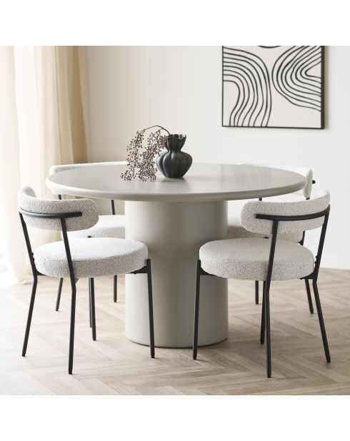 2 sillas de comedor Badalona blancas rizadas con patas negras HN1270 - 495x47x725 cm