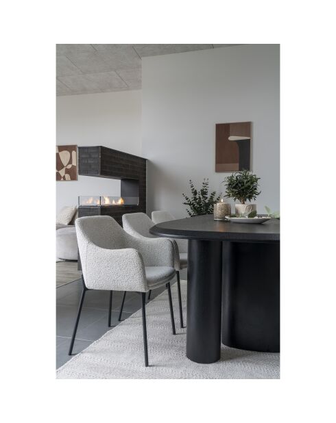 2 sillas de comedor Melilla con patas negras blancas rizadas HN1270 - 56x57x795 cm