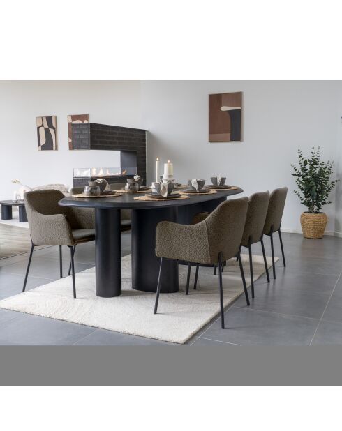 2 sillas de comedor Melilla con patas rizadas de color marrón negro HN1064 - 56x57x795 cm