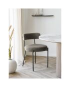 2 sillas de comedor Badalona con patas negras marrones rizadas HN1064 - 495x47x725 cm