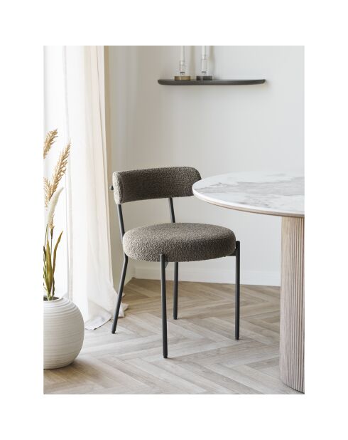 2 sillas de comedor Badalona con patas negras marrones rizadas HN1064 - 495x47x725 cm