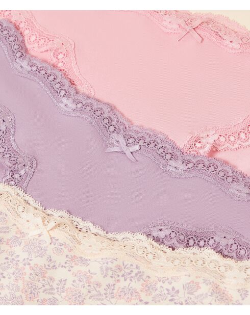 Set de 3 braguitas Lolane cassis